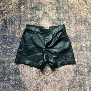 Abercrombie Black Vegan Leather Shorts